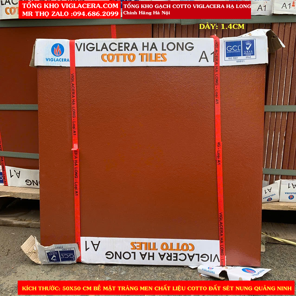 Gạch đỏ Tráng Men 50x50 Viglacera Hạ Long A1